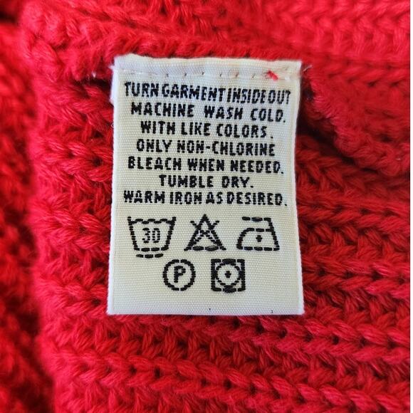 Eddie Bauer Vintage Red Rib Knit Cotton Turtleneck Sweater Womens XS Long Sleeve - Picture 9 of 10